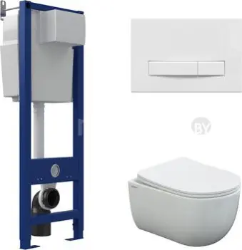 Унитаз подвесной Berges Wasserhaus Ventas Rimless + АТОМ 410 AT-043339 (с сиденьем)