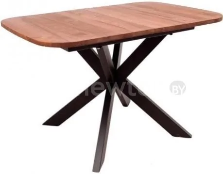 Кухонный стол ОКА Вейв Лайт 120-160x80x75 (дуб мореный/черный)