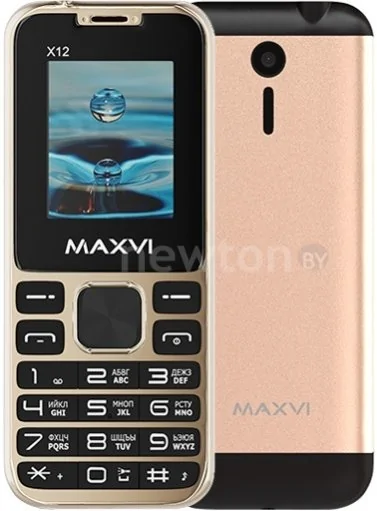 Телефон Maxvi X12 (золотистый)