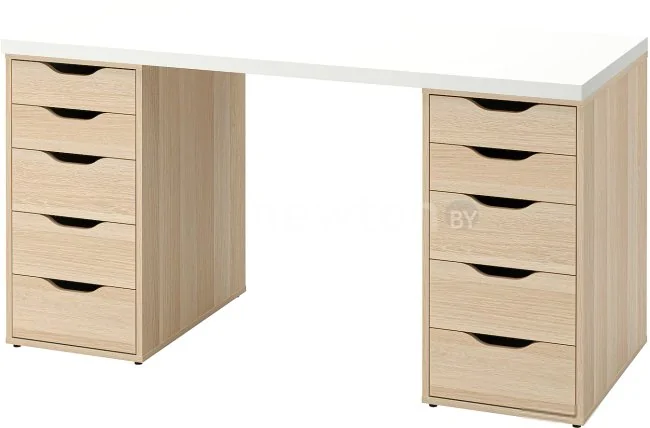 Стол Ikea Лагкаптен/Алекс 494.320.07 (белый/под беленый дуб)