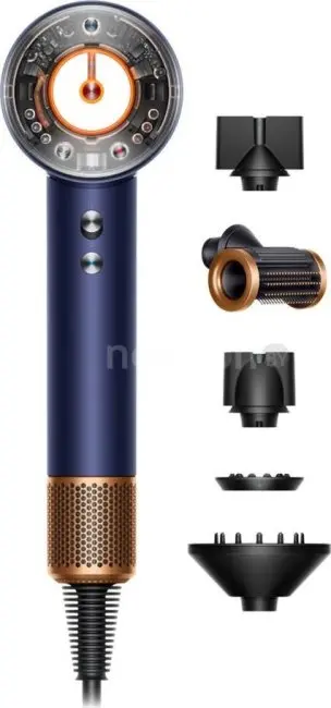 Фен Dyson HD16 Supersonic Nural Straight+Wavy (без кейса, с переходником на евровилку, берлинская лазурь/медный)