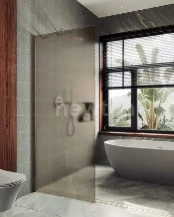 Душевая стенка MaybahGlass 99x195 MGD-1354-2ш (бронзовое стекло/бронза)