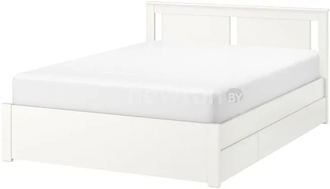 Кровать Ikea Сонгесанд 200x160 (4 ящика, белый, без основания) 992.413.26
