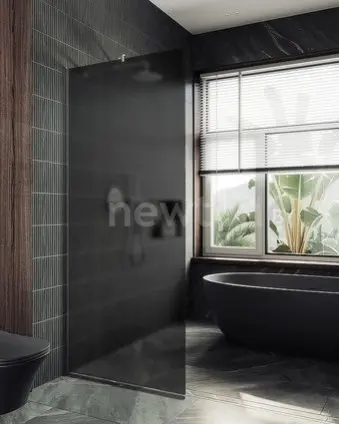 Душевая стенка MaybahGlass 99x195 MGD-1356-5у (графитовое матовое стекло/хром матовый)
