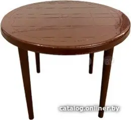 Садовый стол БИМАпласт круглый (коричневый)