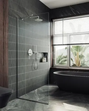 Душевая стенка MaybahGlass 99x195 MGD-1352-4у (прозрачное стекло/хром глянцевый)