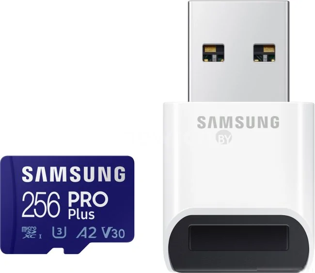 Карта памяти Samsung PRO Plus microSDXC 256GB (с кардридером)