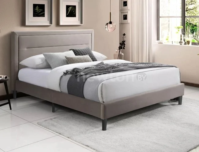 Кровать Signal Malaga Velvet Bluvel 40 160/200 (темно-бежевый/черный)