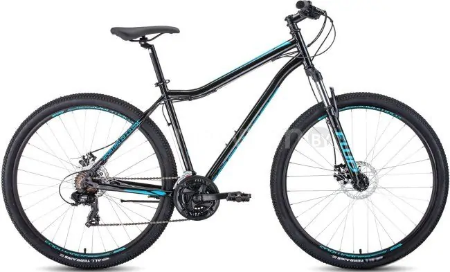 Велосипед Forward Sporting 29 2.0 disc р.21 2020 (черный/голубой)