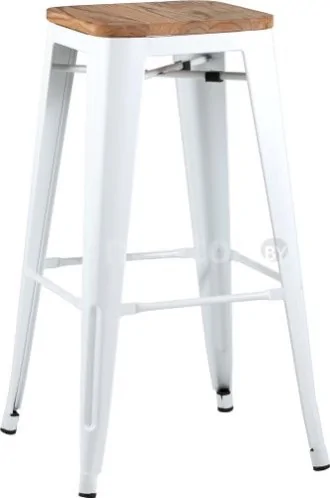 Табурет Stool Group TOLIX WOOD барный (белый) глянцевый