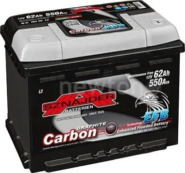 Автомобильный аккумулятор Sznajder Carbon EFB 62 R (62 А·ч)