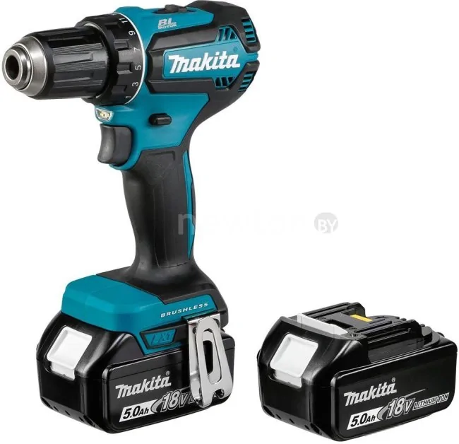 Дрель-шуруповерт Makita DDF485RTJ (с 2-мя АКБ 5.0 Ач, кейс)
