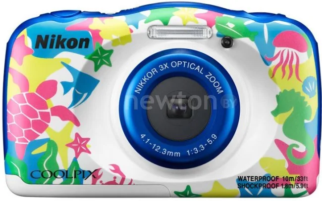 Фотоаппарат Nikon Coolpix W100 (белый с узором)