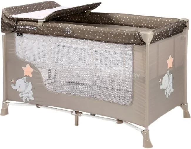 Манеж-кровать Lorelli San Remo 2 Layers 2020 (beige elephant)
