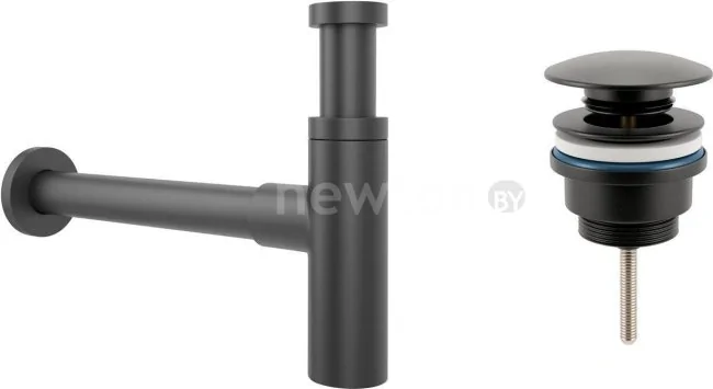 Сифон Wellsee Drainage System 182120003 (сифон, донный клапан, матовый черный)
