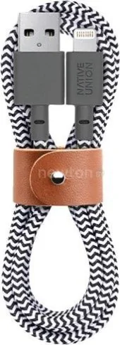 Кабель Native Union Belt Lightning - USB 1.2 м (черный/белый)