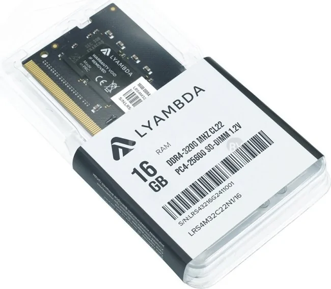 Оперативная память Lyambda 16ГБ DDR4 SODIMM 3200 МГц LRS4M32C22N1/16