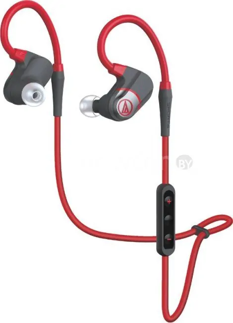 Наушники с микрофоном Audio-Technica ATH-Sport4 (черный, красный)