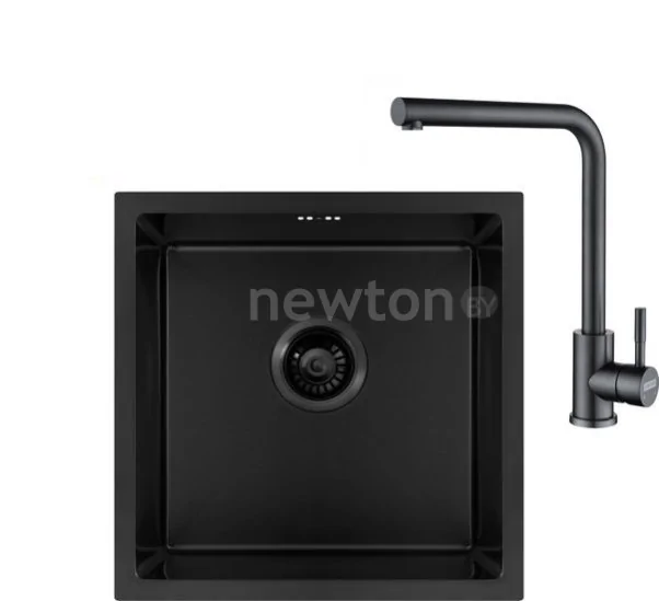 Кухонная мойка ARFEKA ECO AR 450*450 + cмеситель ISIS BLACK PVD
