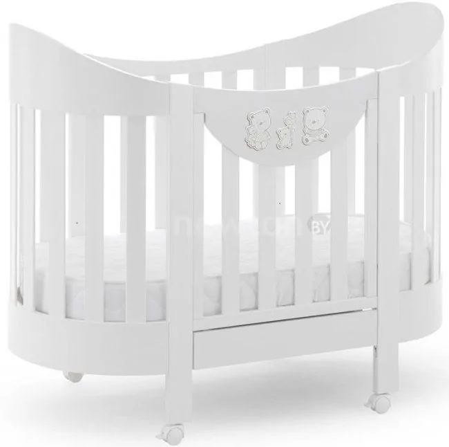 Классическая детская кроватка Italbaby Family Oval 070.1410-0545 (белый)