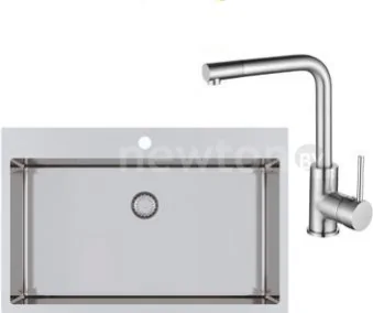 Кухонная мойка Aquasanita AIR 100 M + cмеситель AquaSanita 5553 002 steel