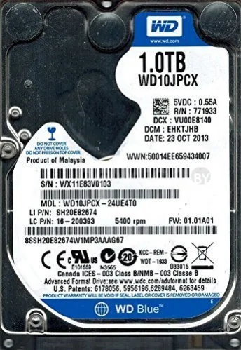 Жесткий диск WD Blue 1TB (WD10JPCX-24UE4T0)