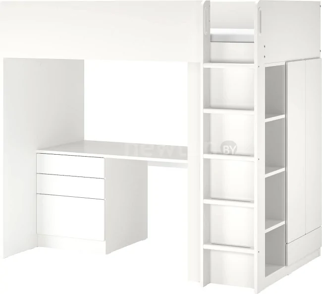 Кровать-чердак Ikea Смостад 200x90 (белый) 694.354.82