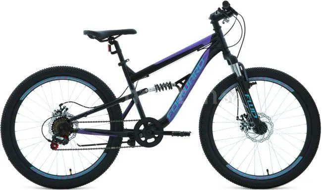 Велосипед Forward Raptor 24 2.0 D 2022 (черный/фиолетовый)