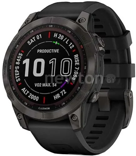 Умные часы Garmin Fenix 7 Sapphire Solar 47 мм (черный титан/черный)