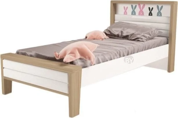 Кровать ABC-King Mix Bunny №2 160x90 (экокожа, белый/розовый)