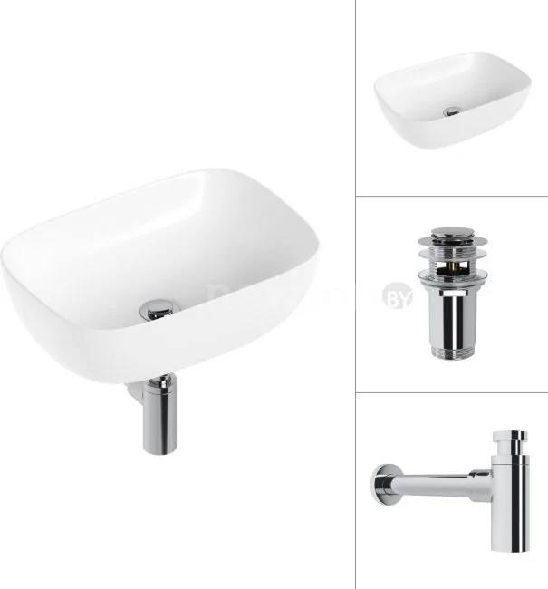 Умывальник Lauter 21493A + клапан 21190CH + сифон 21635CH (хром)