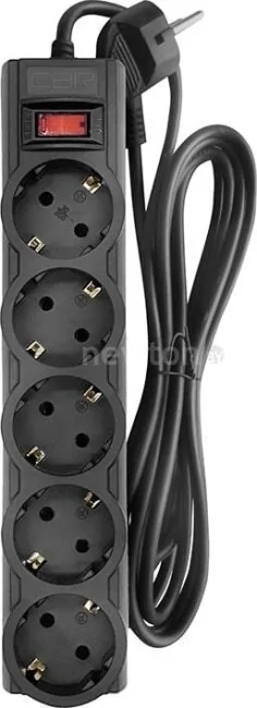 Сетевой фильтр CBR CSF 2505 CB (черный, 1.8 м)