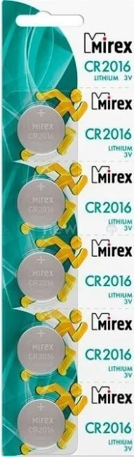 Батарейки Mirex CR2016 5 шт CR2016-E5