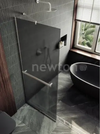 Душевая стенка MaybahGlass 79x195 MGD-730-5у (графитовое матовое стекло/хром матовый)