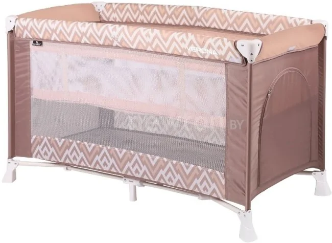 Манеж-кровать Lorelli Verona 2 Layers 2019 Brown&Beige Lines