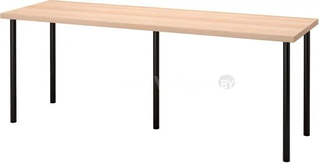 Стол Ikea Лагкаптен/Адильс 094.176.31 (под беленый дуб/черный)