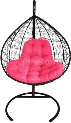 Подвесное кресло M-Group XL 11120408 (черный ротанг/розовая подушка)
