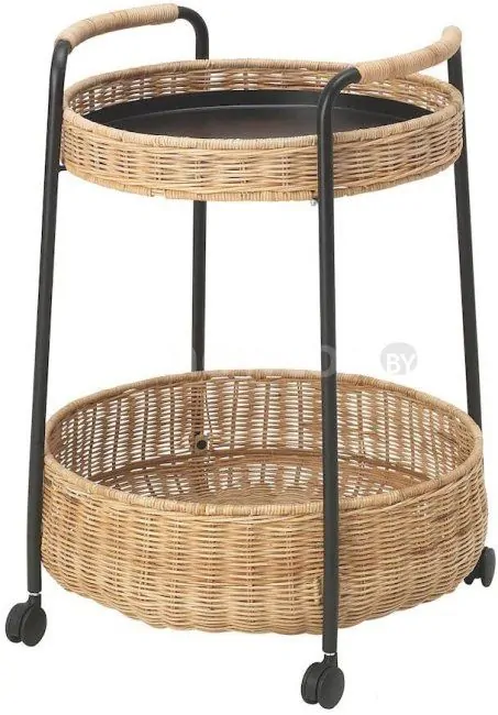Журнальный столик Ikea Луббан 104.414.75 (ротанг/антрацит)