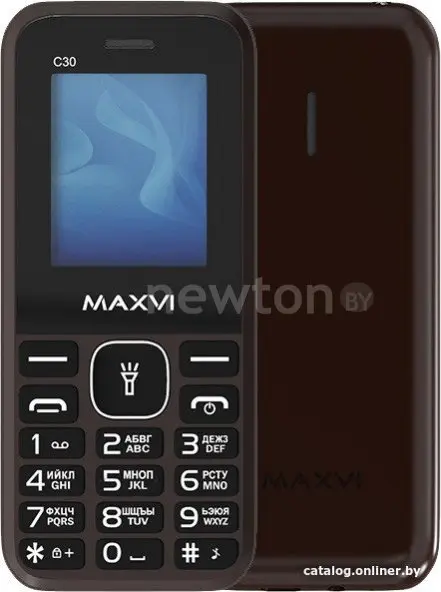 Кнопочный телефон Maxvi C30 (коричневый)