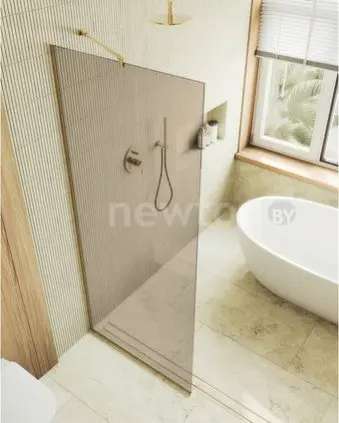 Душевая стенка MaybahGlass 89x195 MGD-691-3у (бронзовое стекло/золотой)