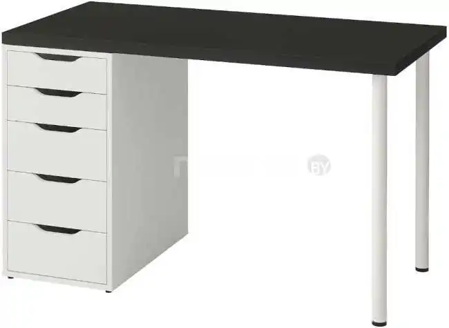 Письменный стол Ikea Линнмон/Алекс (черно-коричневый/белый) 292.791.48