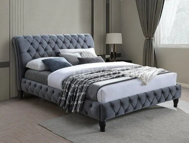 Кровать Signal Malena Velvet 160х200 (серый)