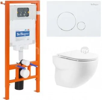 Унитаз подвесной BelBagno BB066CHR/BB870SC/BB002-80/BB014-SR-BIANCO