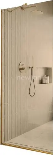 Душевая стенка MaybahGlass 79x195 MGD-696-3у (бронзовое стекло/золотой)