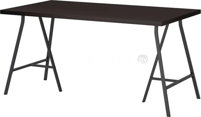 Стол Ikea Линнмон/Лерберг (черно-коричневый/серый) 892.793.53
