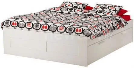 Кровать Ikea Бримнэс 200x140 (4 ящика, белый, без основания) 792.107.26
