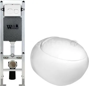 Унитаз подвесной WeltWasser Amberg 350 ST + Jeckenbach 004 GL-WT + Amberg RD-WT