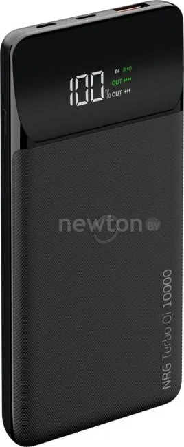 Внешний аккумулятор Deppa RG Turbo Qi LCD 10000 mAh (черный)