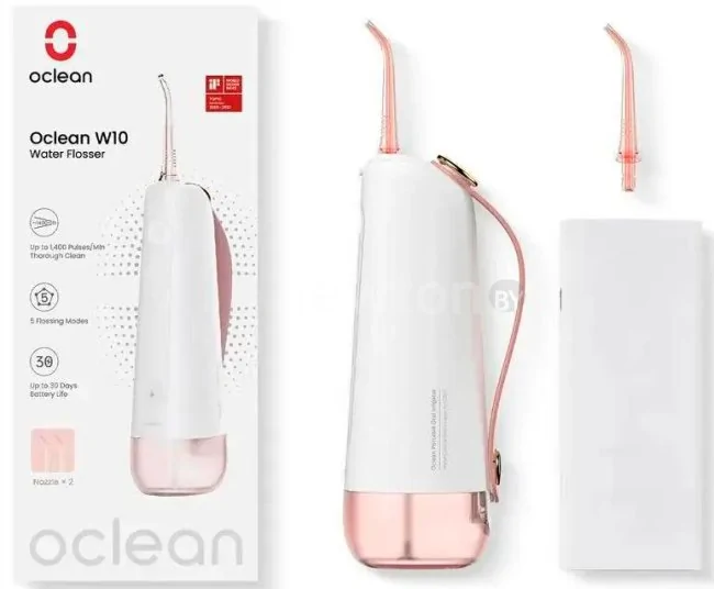 Ирригатор Oclean W10 (2 насадки, розовый)