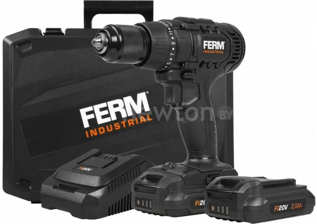 Ударная дрель-шуруповерт Ferm CDM1147P (с 2-мя АКБ, кейс)